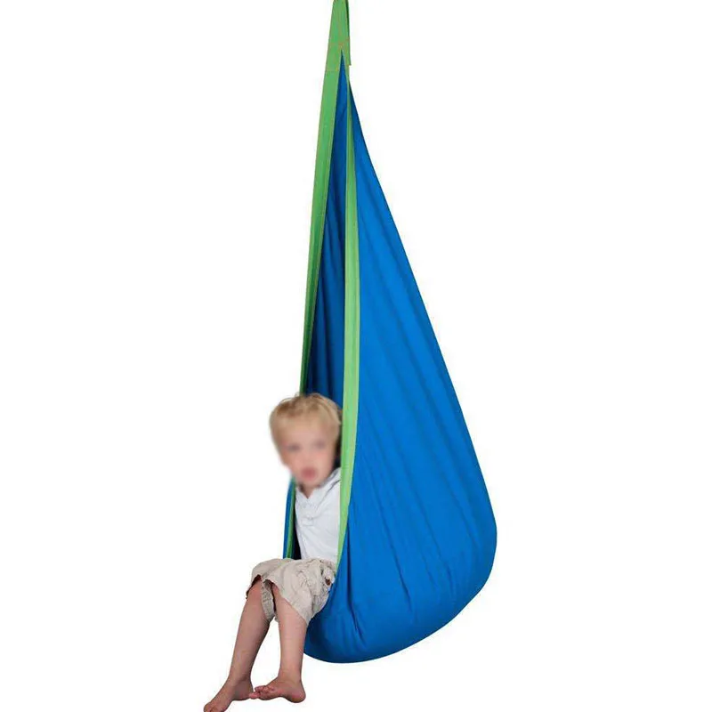 Child Hanging Hammock Chair With Inflatable Cushion Kid Swing Seat Portable Parachute Cloth Swing Bed For Outdoor Garden Tool