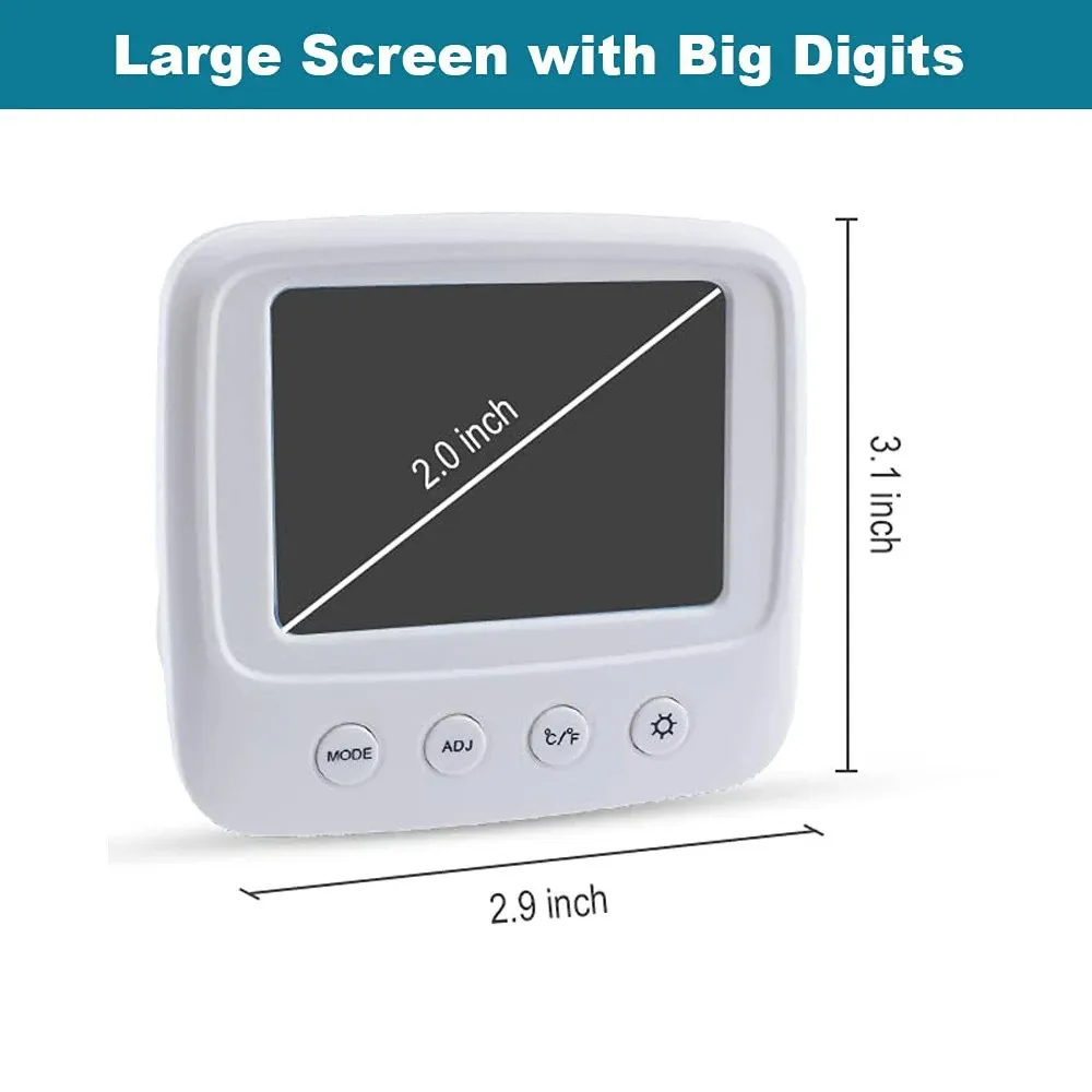 Medidor de humedad y temperatura interior con retroiluminación, pantalla LCD, termómetro alimentado por batería, Sensor higrómetro electrónico magnético
