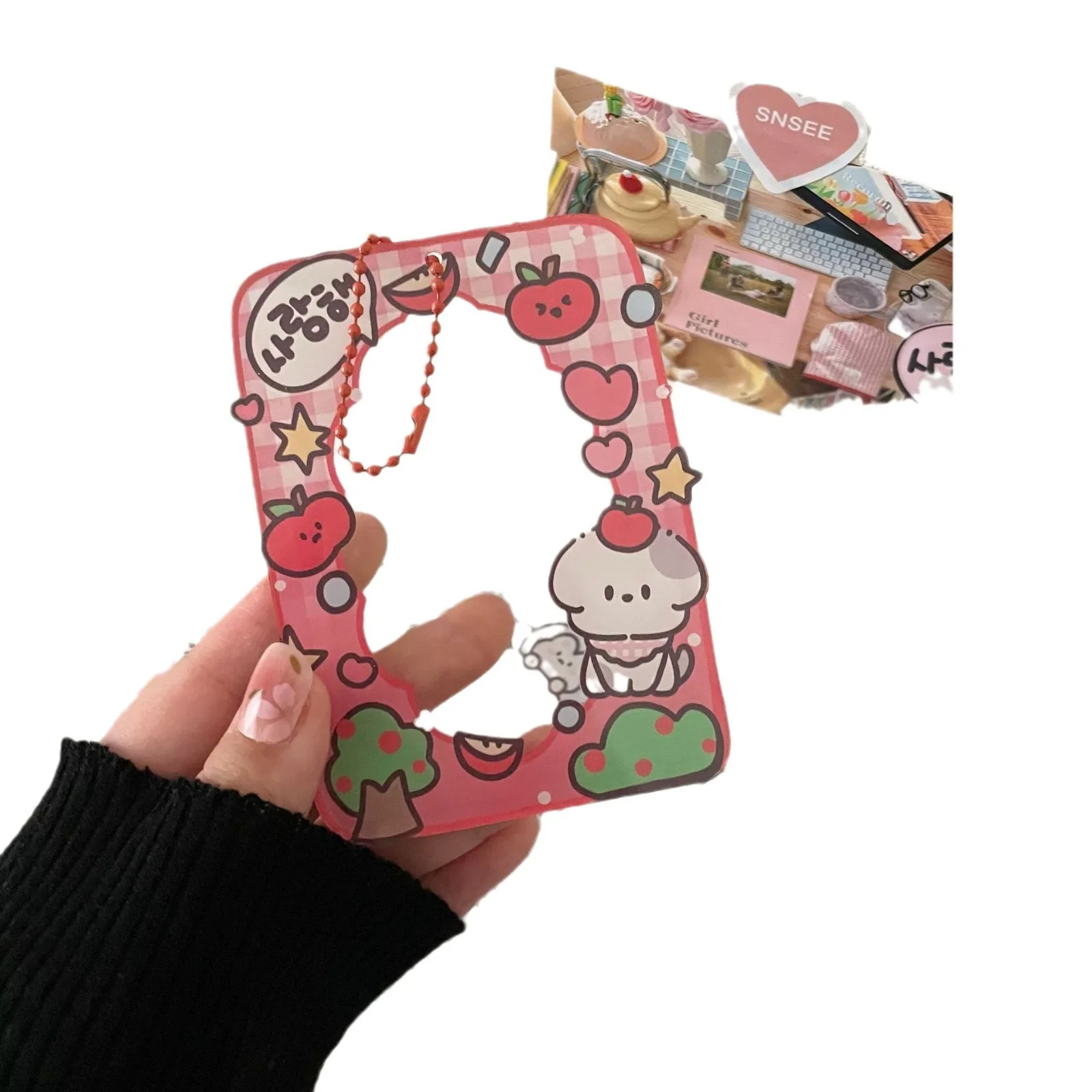 Graffiti Style Candy Puppy Cartoon Holder, Brick, Gu Tray, Desktop Protection Film Card Holder