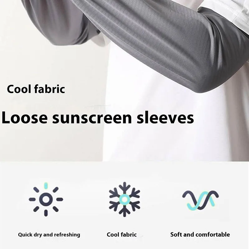 Relaxed Arm Sleeve Breathable UV Protection Sports Cooling Sleeve UPF50+ Sunscreen Gloves Driving Gloves Moisture Arm Sleeves