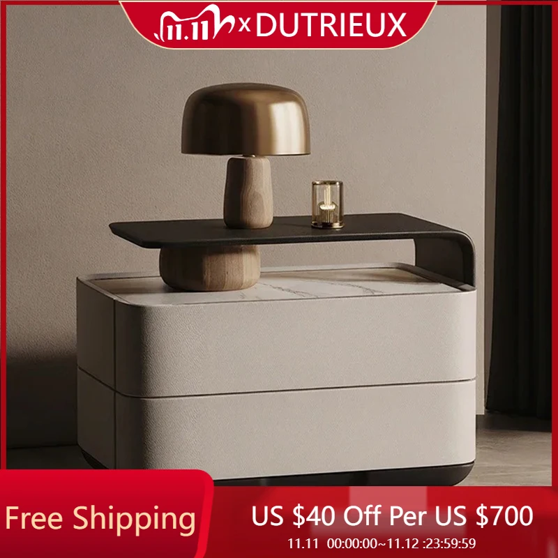

Organizer Glamour Minimalist Nightstand Unique Storage Luxury Safe Bedside Table Beauty Vintage Mesa De Cabeceira Home Furniture