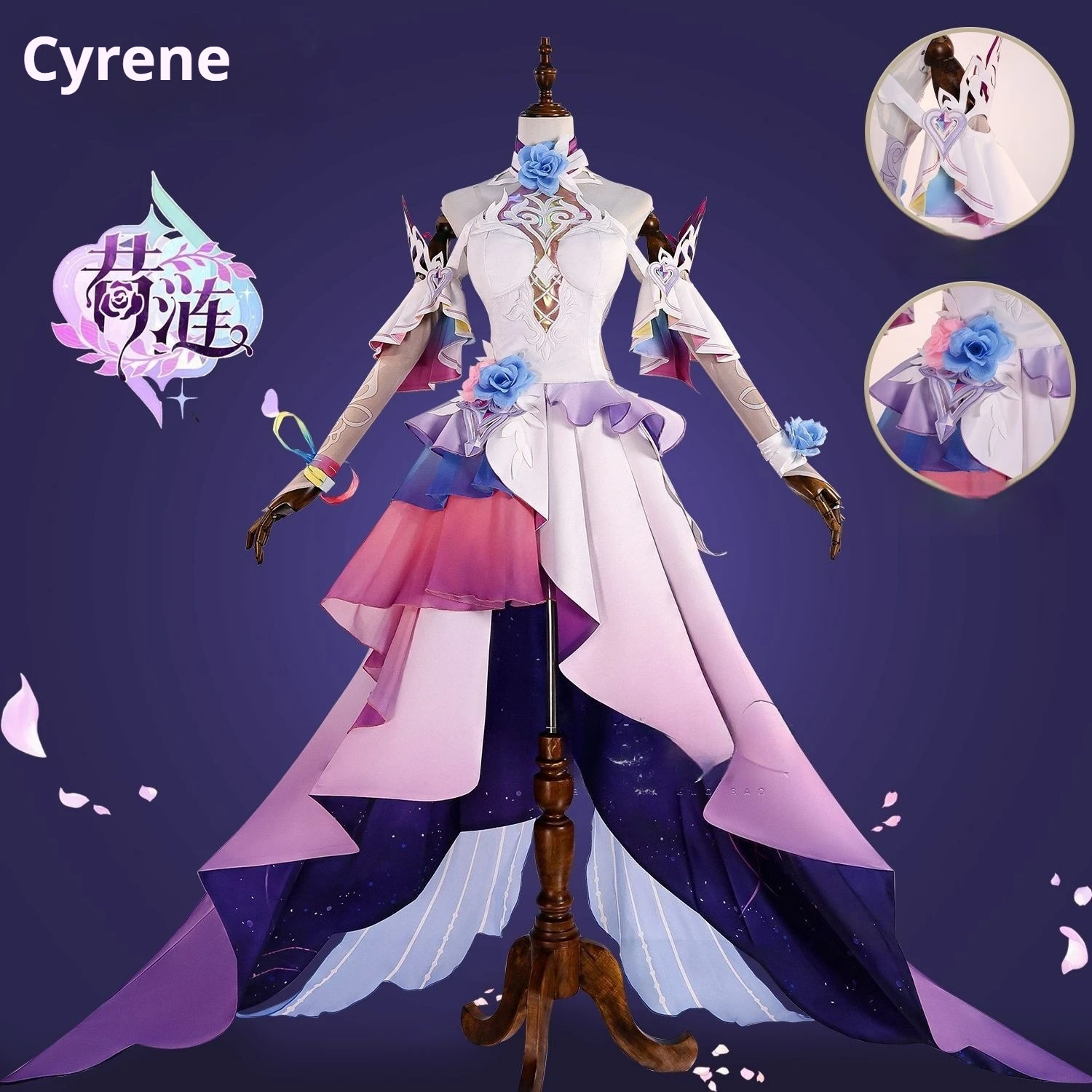 ROLECOS Game Honkai Star Rail Cyrene Cosplay Kostüm Ripples of Past Reverie Cyrene Damenkleid Halloween Party Anzug