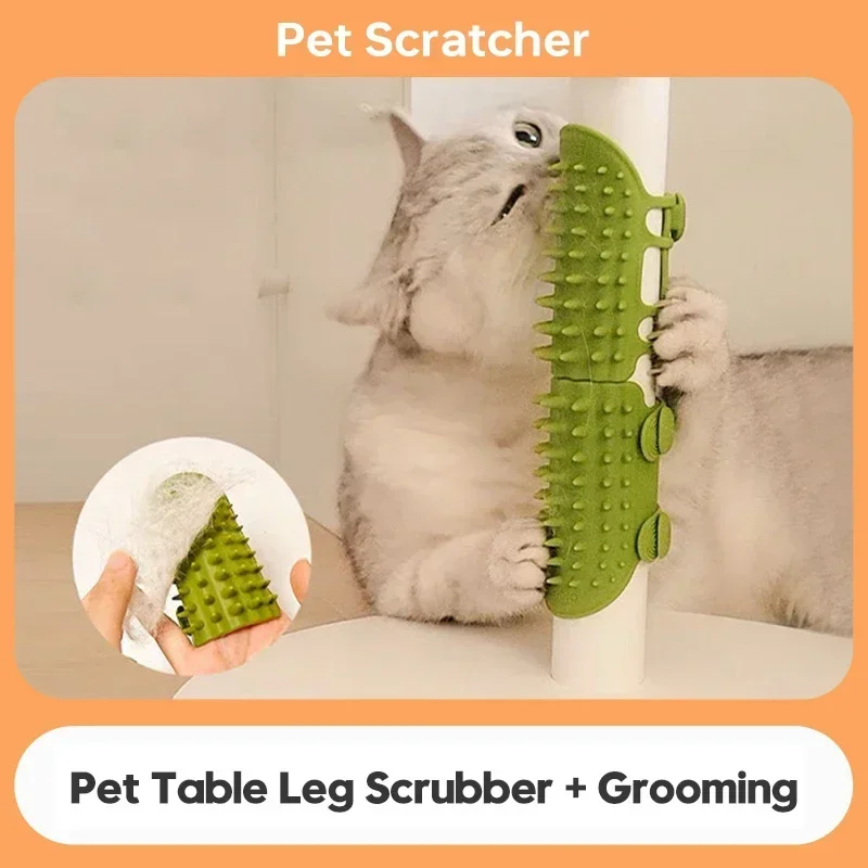 Cat Self Groomer Massager For Indoor Cats Scratcher Scratching Brush Remove Hair Comb Grooming Table Dog Kitten Care Accessories