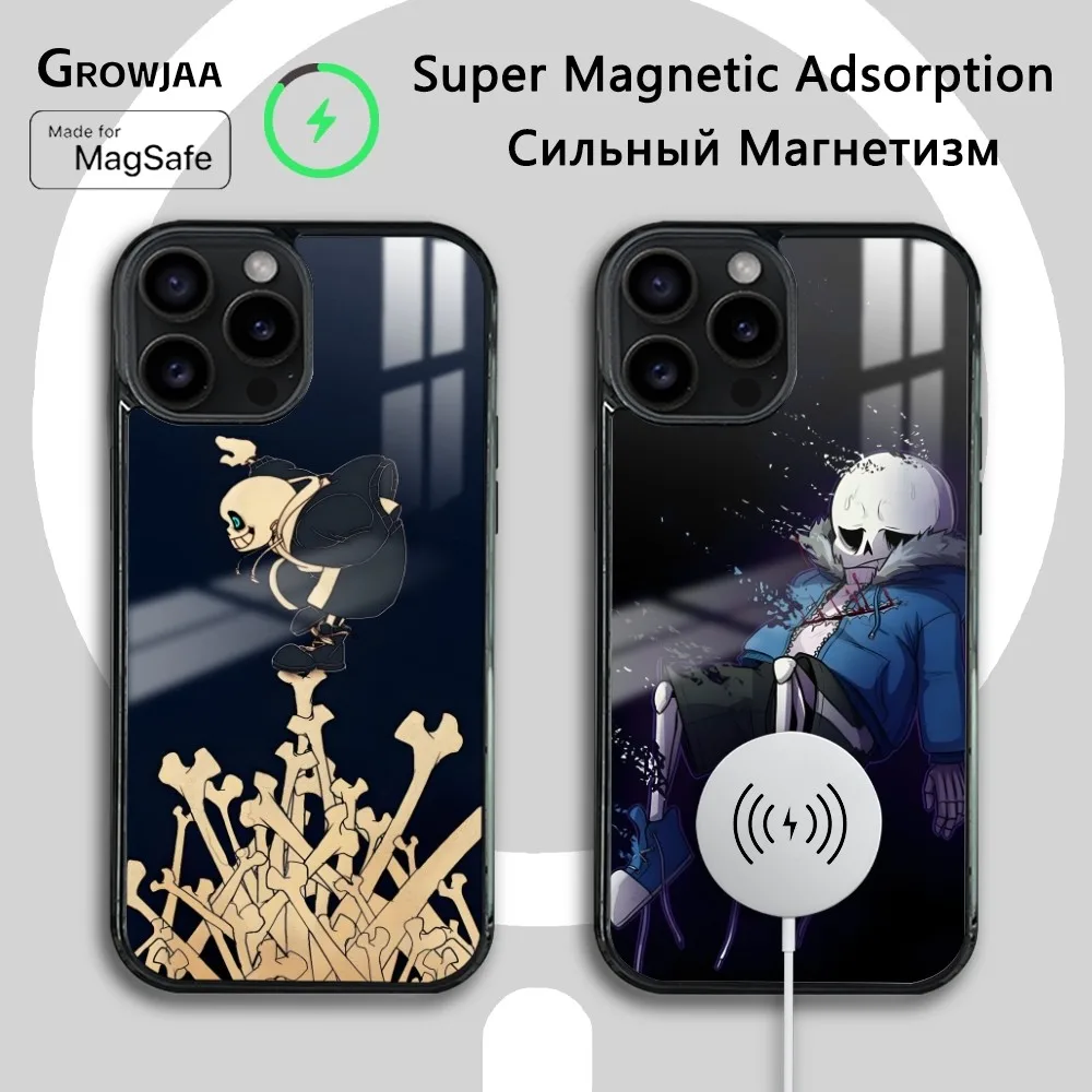 

Game U-Undertale Phone Case For iPhone 16 15 14 13 12 11 Pro Max Plus Mini Magsafe Mirror Wireless Magnetic Cover