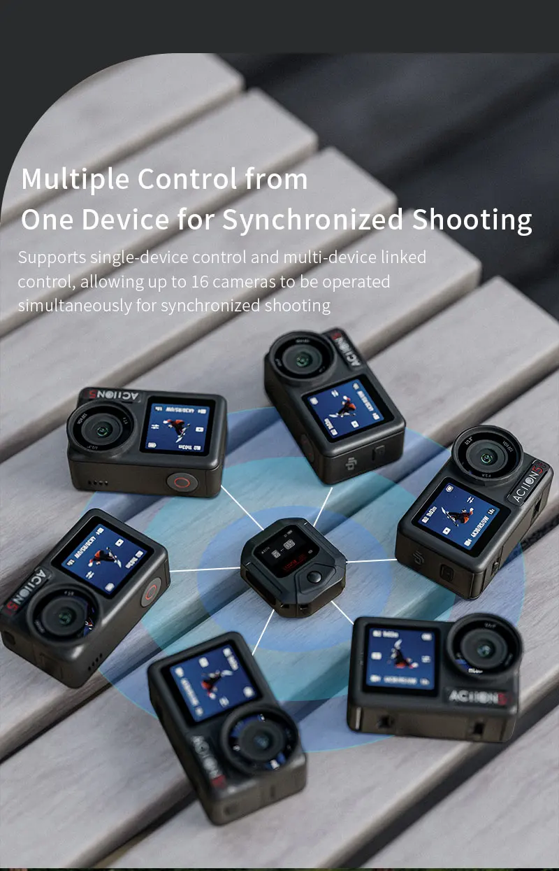 Беспроводной Bluetooth-пульт дистанционного управления GPS для DJI Action 5 Pro/Action 4, аксессуар для камеры, мультиконтроллер на расстоянии 25 м, видеоблог