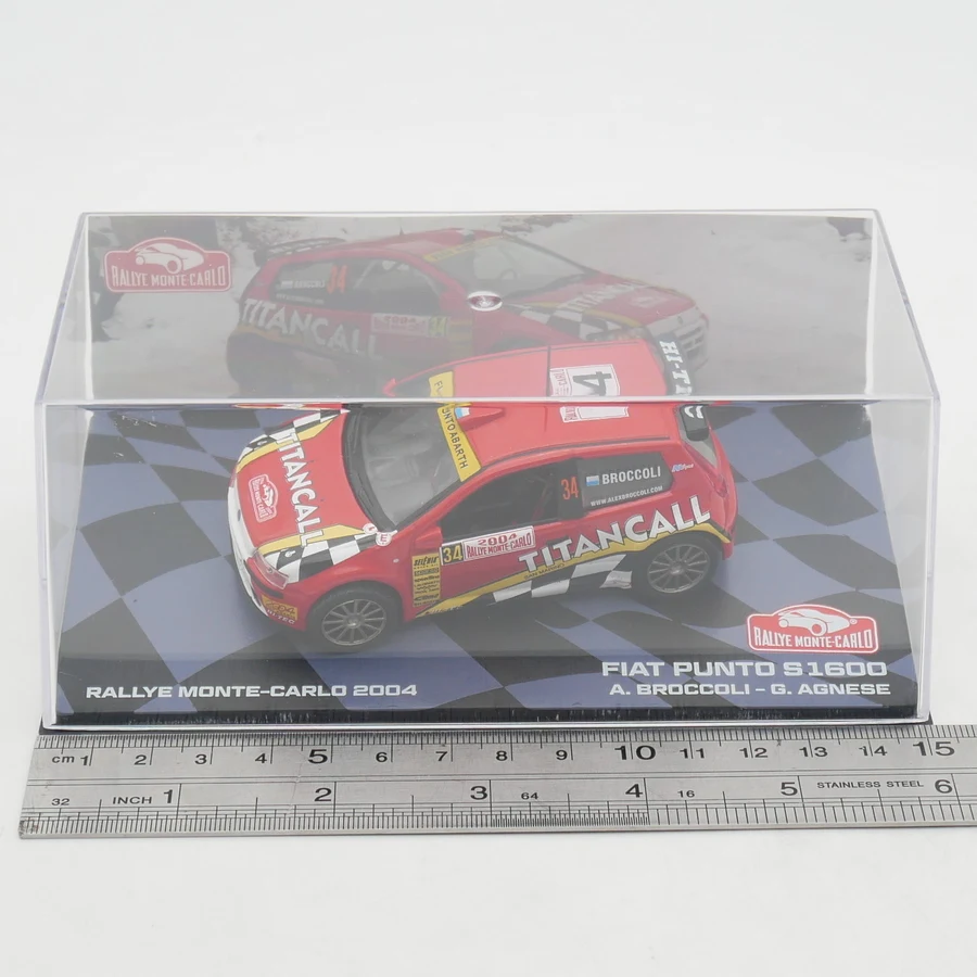 Collection de véhicules jouets Ixo 1:43 FIAT PUNTO S1600 WRC 2004, modèle de voiture moulé sous pression