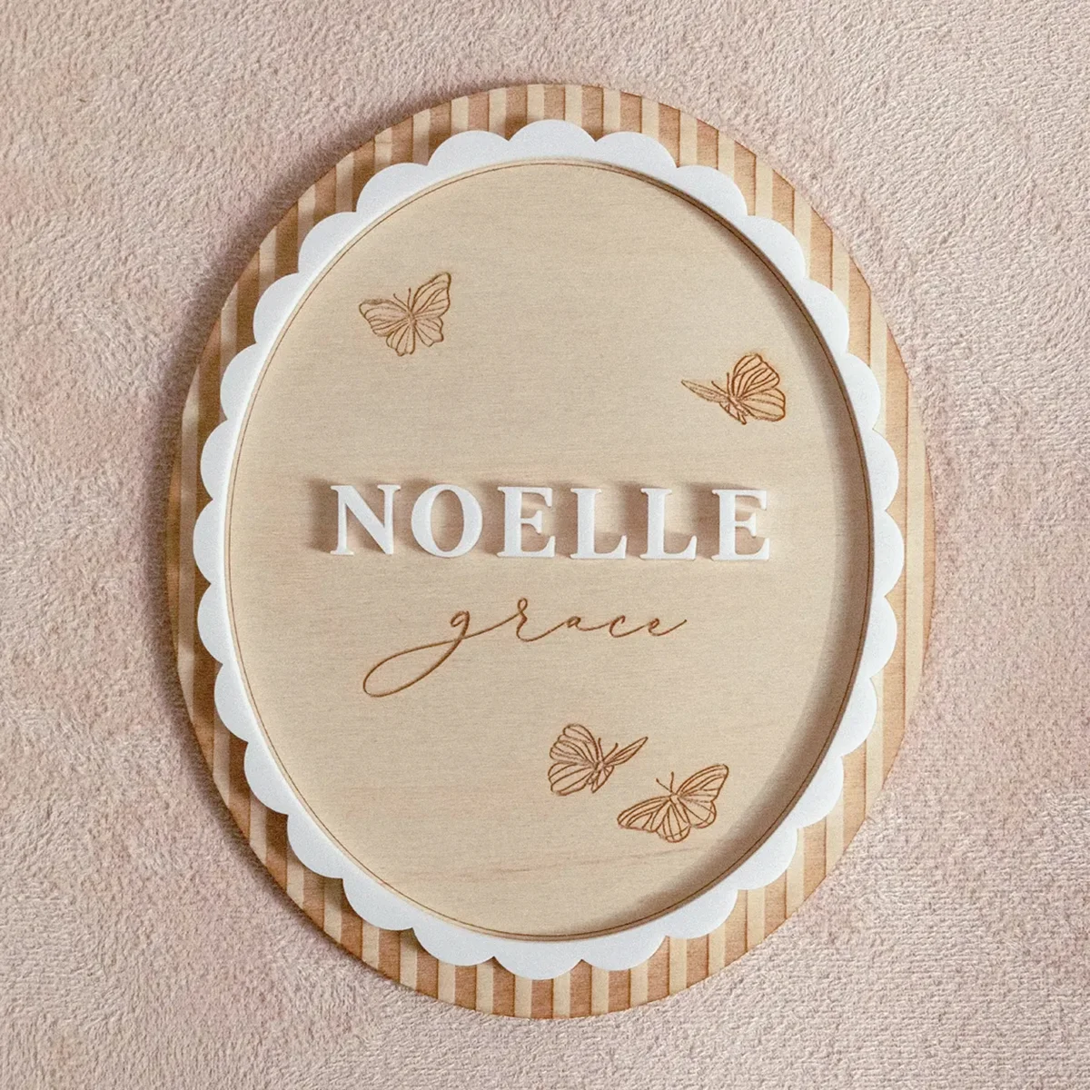 1Pc Custom Birth Announcement Wooden Name Plaque,Home Kids Room Nursery Bedroom Wall Nursery Decor,DIY Paintable,Birthday Gift