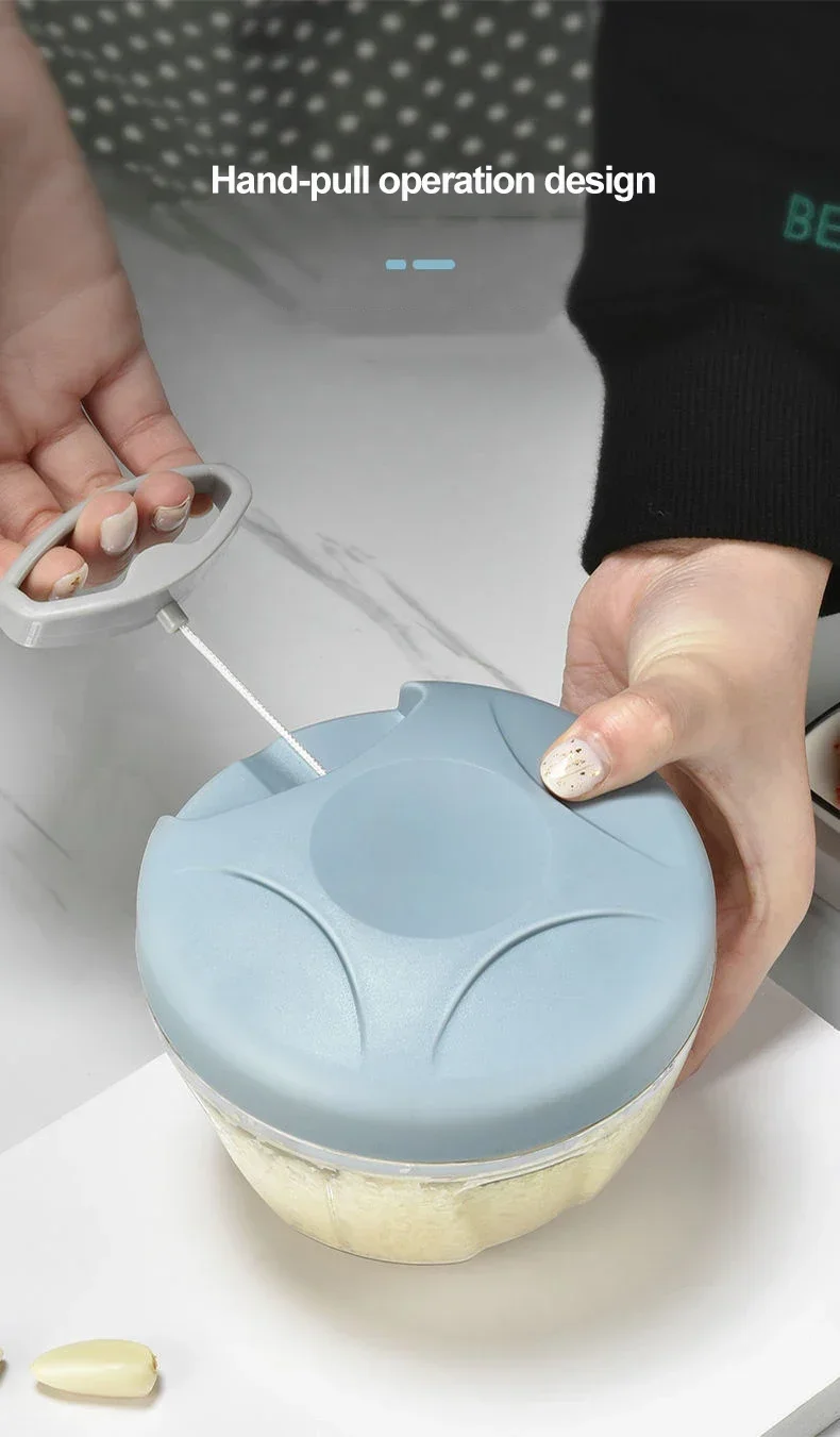 500ML Garlic Chopper Manual Garlic Press Food Vegetables Cutter Meat Grinders Kitchen Gadgets Hand Mincer Garlic Masher