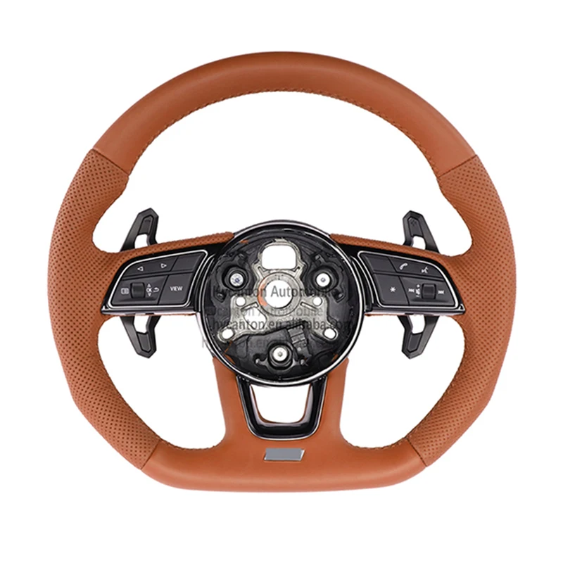 

Оптовая продажа, перфорированный руль из гладкой кожи для Audi A3 A4 A5 A7 A7L TT R8 Q7 Q8 B9