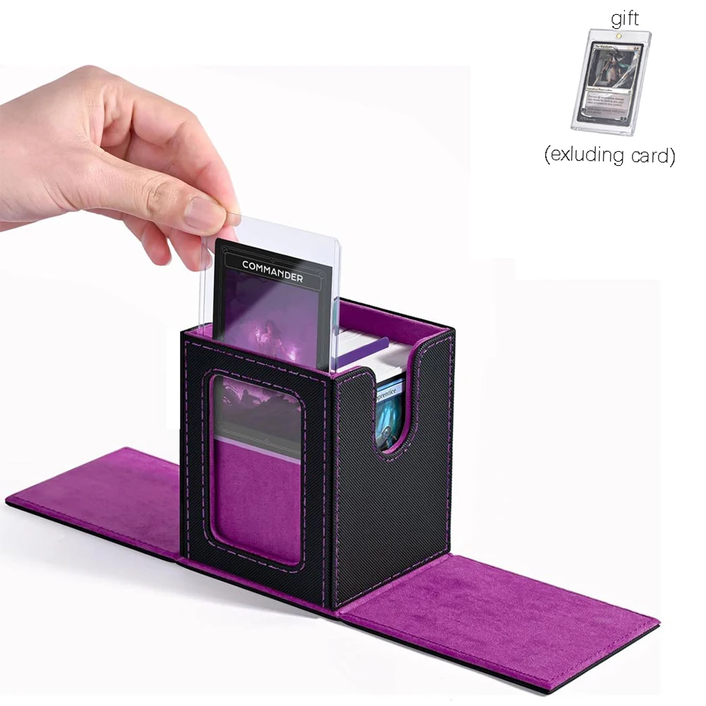 

Card Deck Box Card Organizer with Display Window Holds 100+ Cards Card Deck Case for Collectible Card Sports Cards Game Card