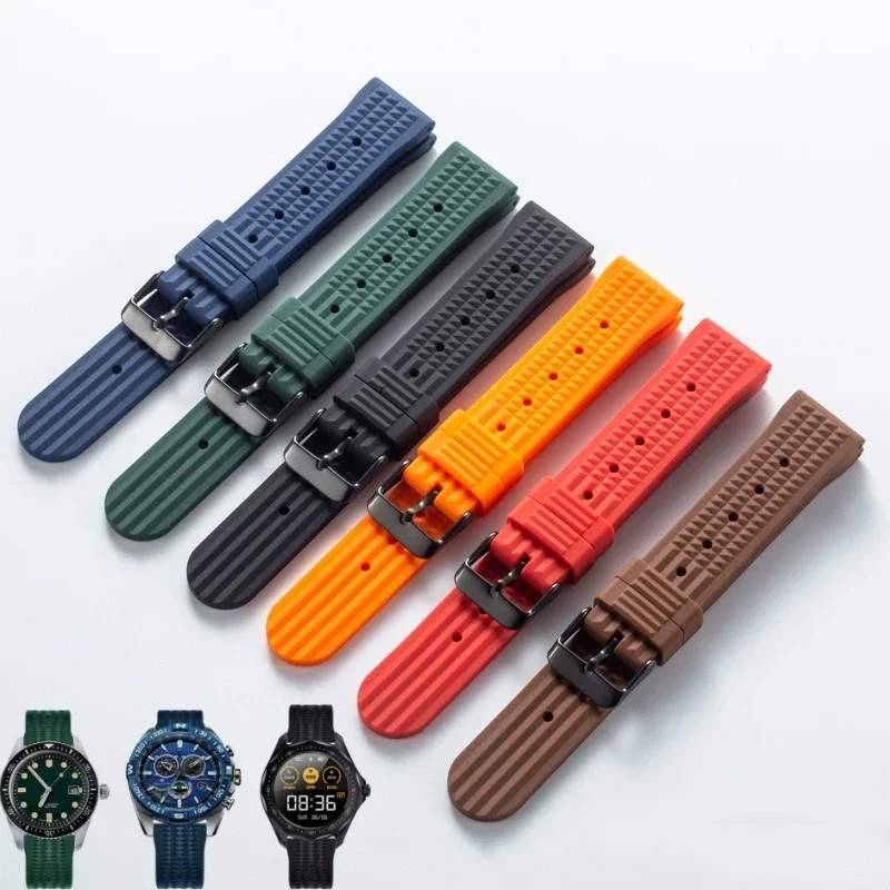 High Quality Silicone Watch Strap for Omega Watch Soft Strap for Seiko 007 Waterproof Men Rubber Watchband Accessories 20mm 22mm