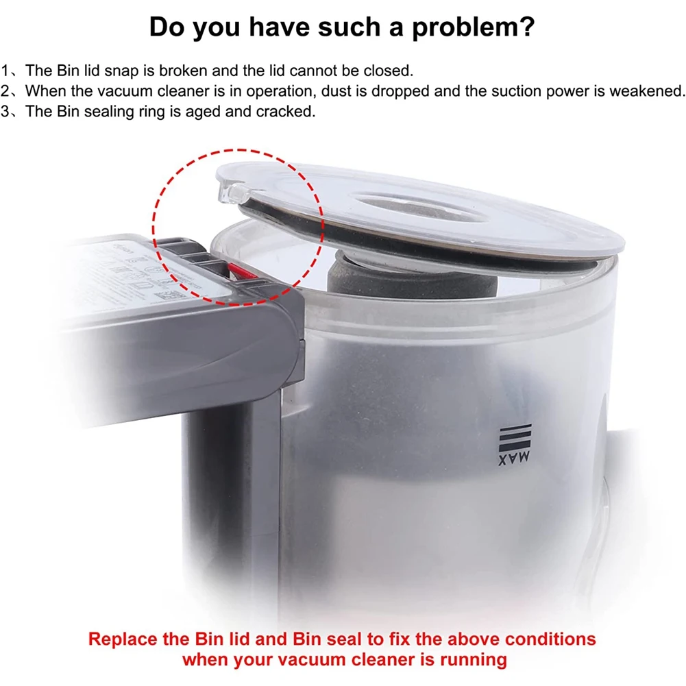 YCOC-Coperchio del contenitore della polvere per aspirapolvere Dyson V7 V8 SV10 SV11 Modelli Parti della porta del contenitore della polvere Coperchio della tazza della sporca Coperchio della scatola della polvere