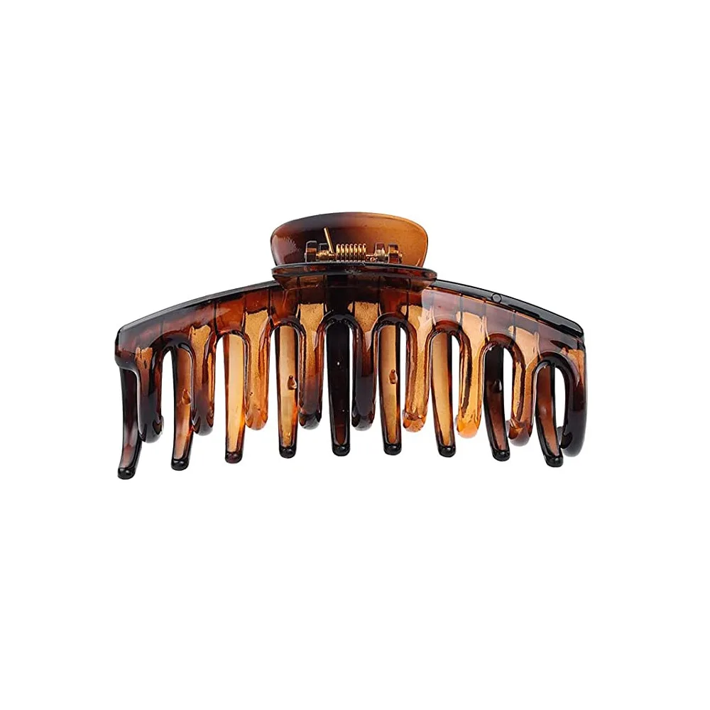Neue große Haarklammer für Frauen und Mädchen, Pferdeschwanz-Haarspangen, Kaffee, Beige, Haarnadel, Krabben-Haarspange, modischer Haarschmuck, Ornamente – Detail 17