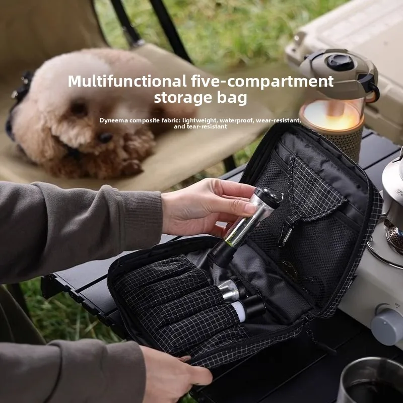 

Dyneema Knife Roll Bag - Waterproof Multifunctional Pouch for Tools &Lights, MOLLE Compatible Camping Gear Organizer with D-Ring