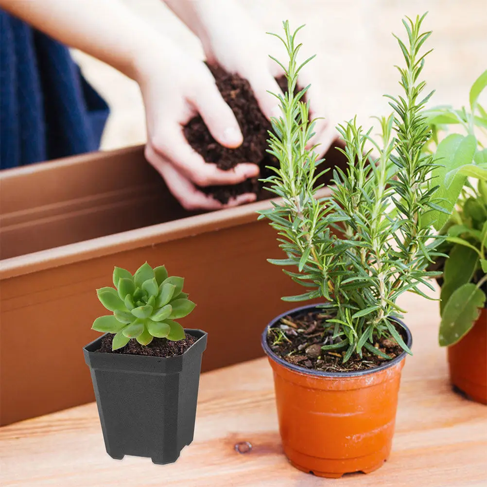 20Pcs Nursery Pots Drainage Holes Lightweight Plastic Seedling Starter Pots Indoor Outdoor Garden Planting Planter Containers