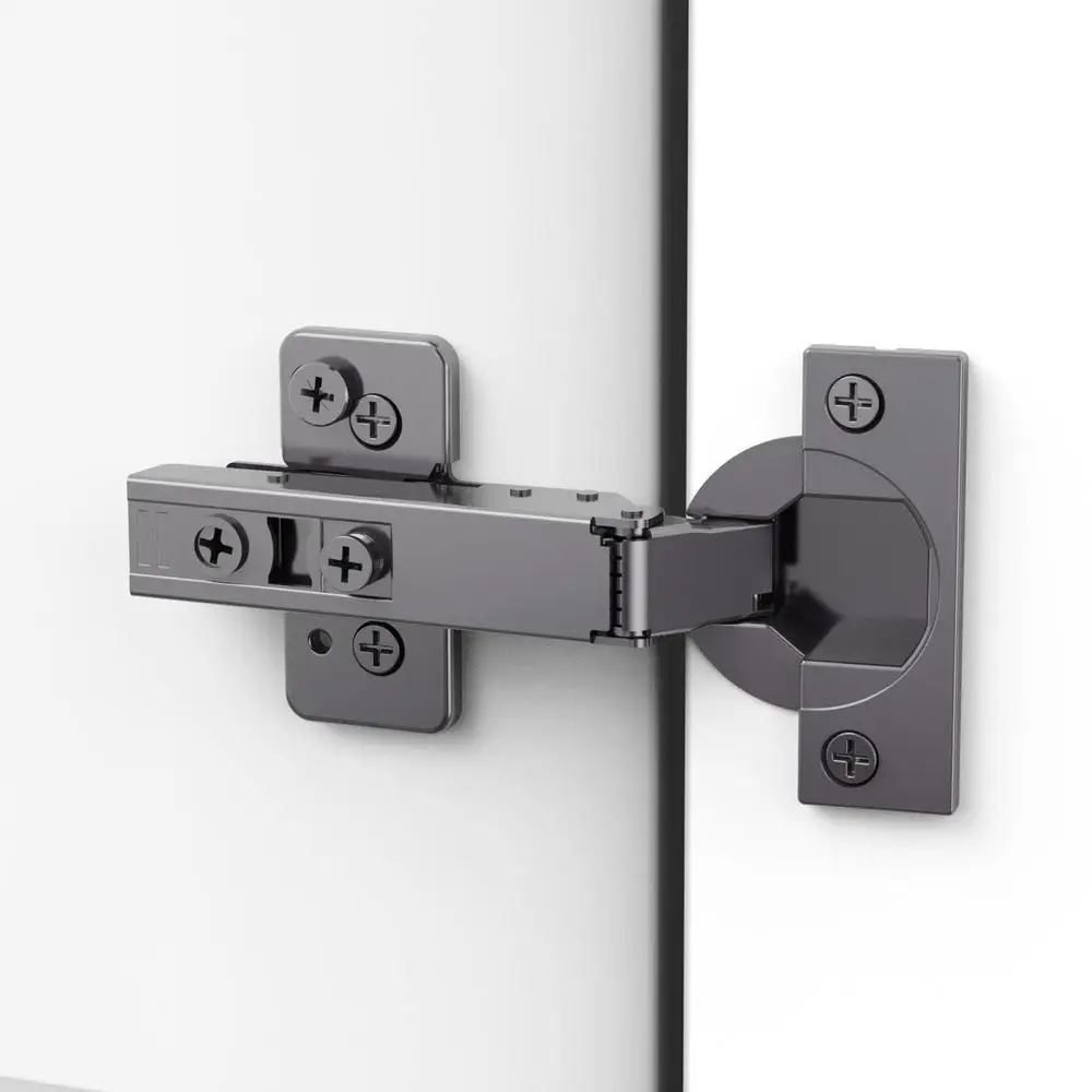 50-Pack Soft Close Concealed Hinges Frameless Full Overlay Black Titanium Plated Self Closing 105° Open Angle 3D Adjustable Stop