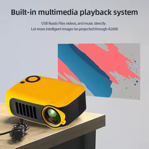 MINI Projector 3D LED Home Cinema Projector Portable Smart HD Port TV BOX 1080P 4K EU PLUG