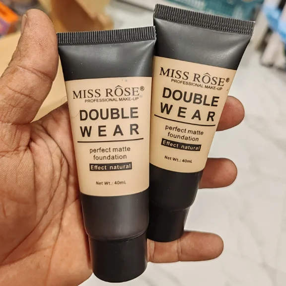 Miss Rose Double Wear Perfect Matte Foundation Seamless Coverage Natural Beige Base Makeup Light Waterproof Lasting Foundation