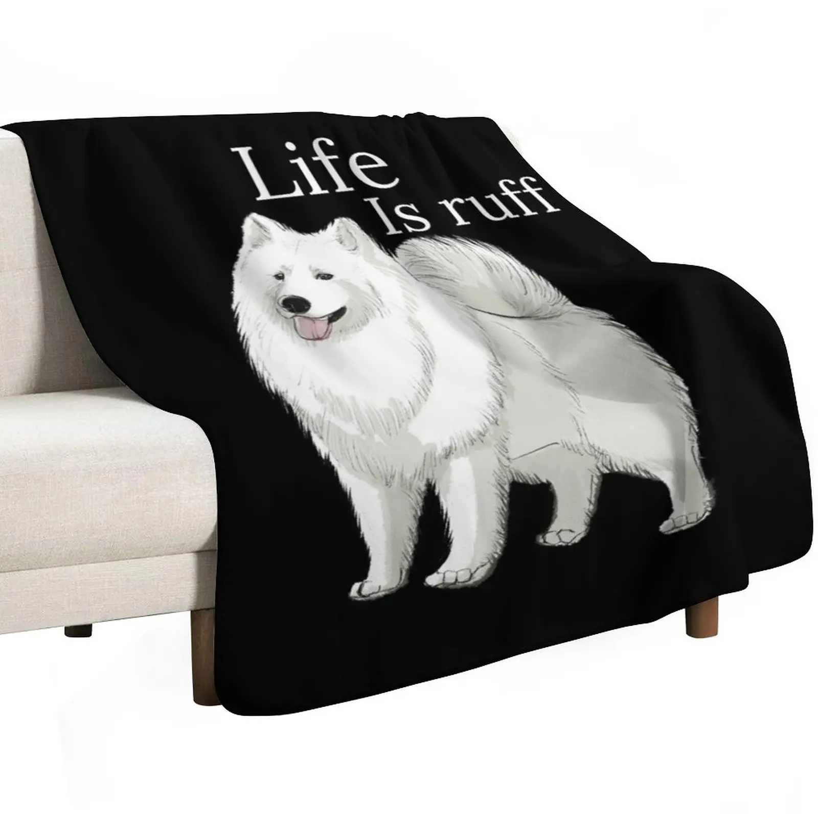 Samoyed Life Is Ruff Throw Blanket Summer Beddings Luxury Brand Soft Big Sofa Quilt Blankets For Baby Plush Blankets
