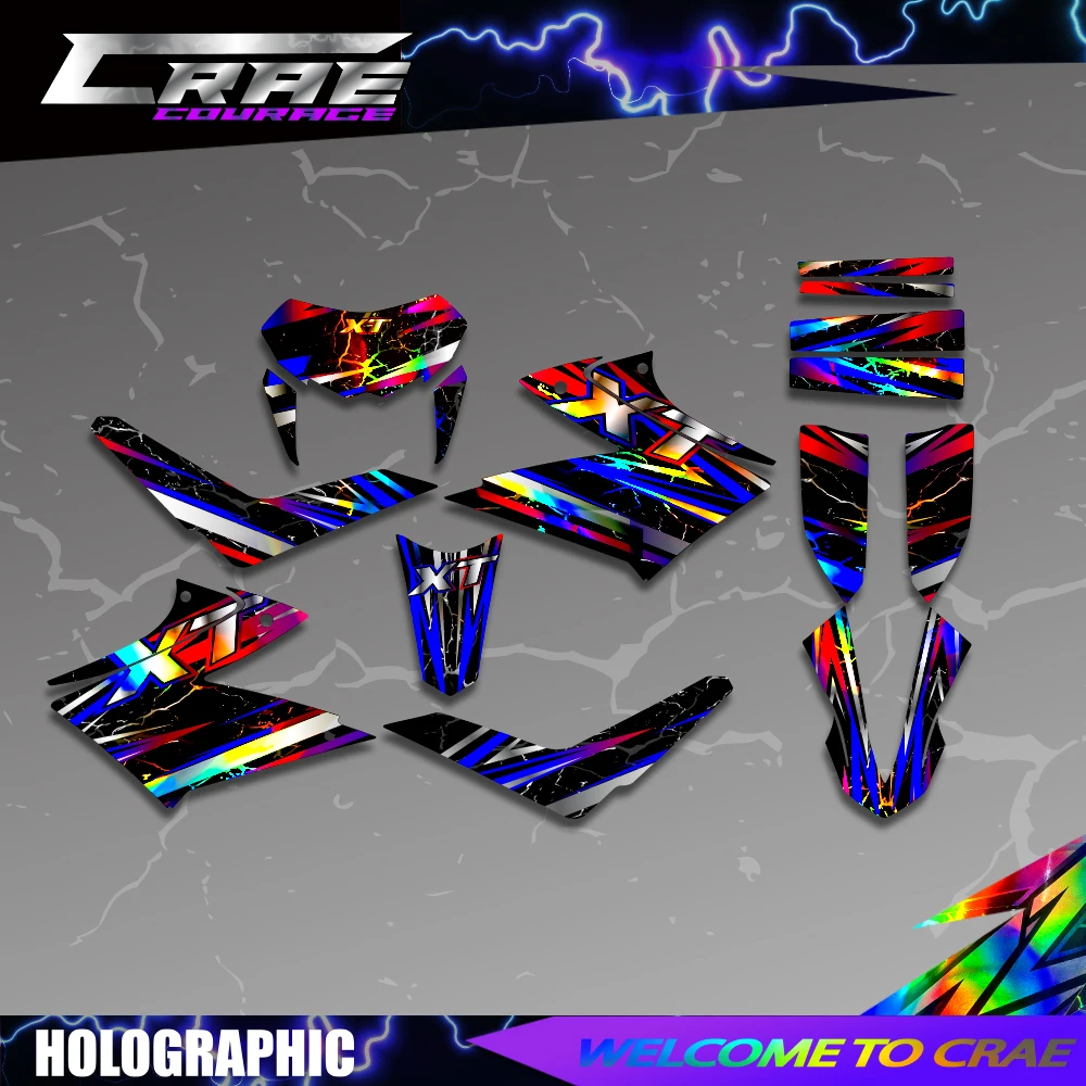 Motorcycle Graphics Background Decal Holography Stickers Kits For Yamaha XT660X XT 660 X 2008-2015 Custom Number Name