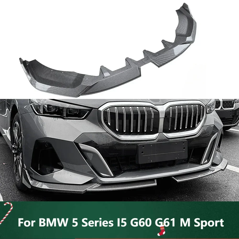 New！Front Bumper Lip Splitter Diffuser By ABS Guard Protector Body Kit 2PCS 2024 To Up For BMW 5 Series I5 G60 G61 M Sport MP St