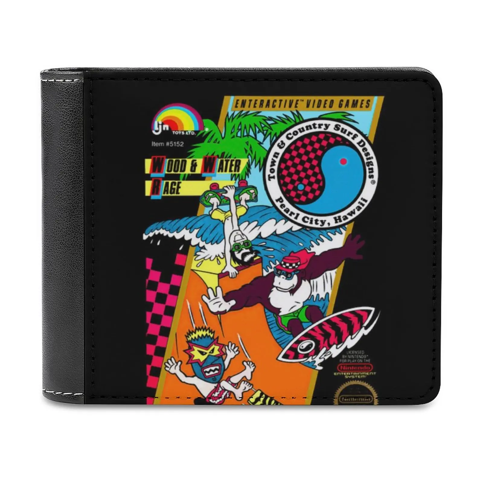 T & C Town And Country Surf Designs Vintage Replica Video Game T Shirt Men Wallet Pu Leather Short Male Purses Credit Card