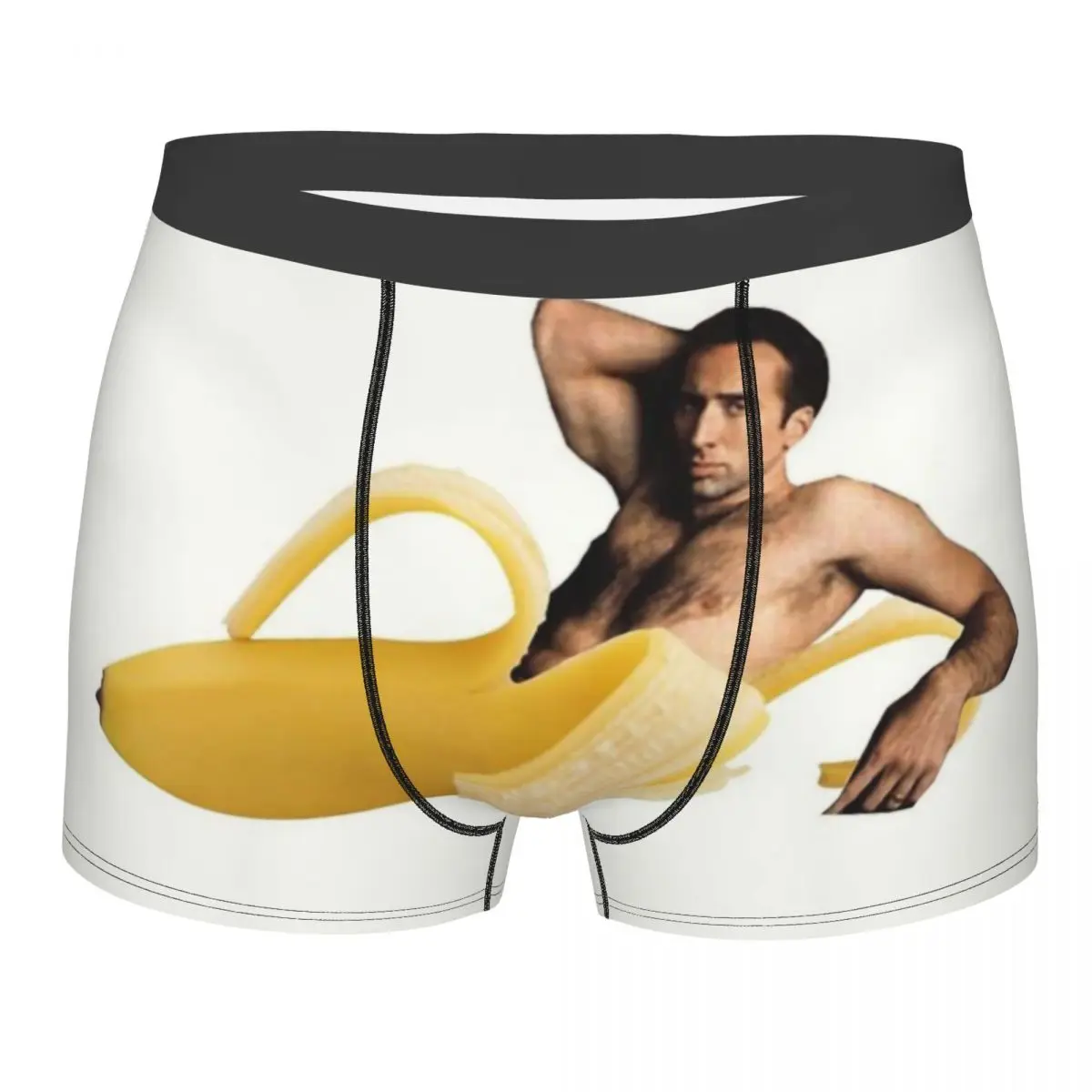 Custom Nicolas Cage In A Banana Boxer Shorts For Homme 3D Print Funny Meme Underwear Panties Briefs Breathable Underpants