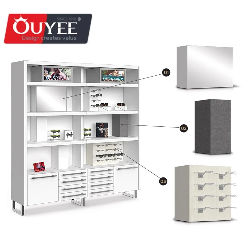 custom.Good Quality Optical Lockable Glass Display Cabinets Sunglass Display Showcase