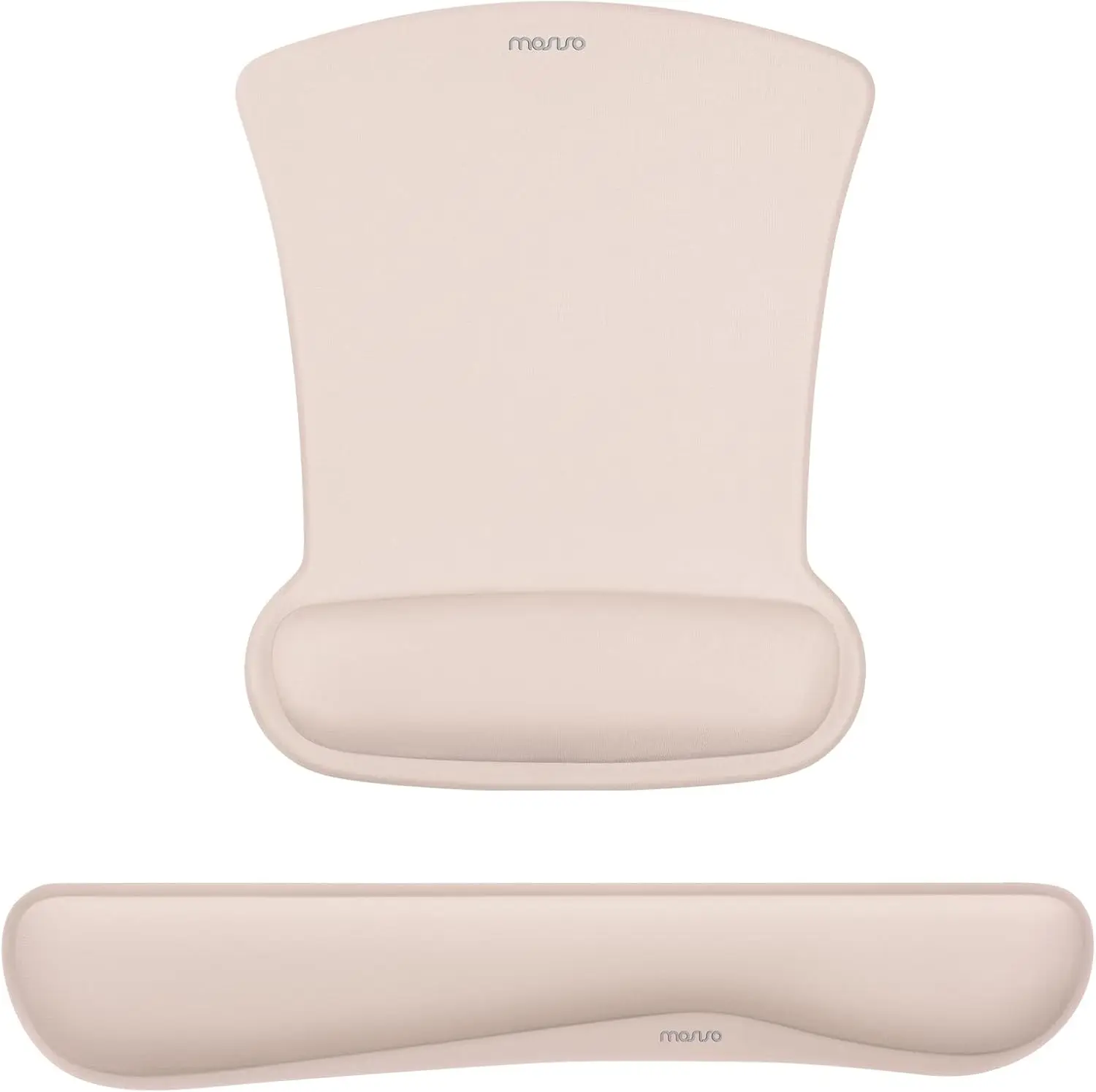 

Ergonomic Mouse Pad & Keyboard Wrist Rest Set, Non-Slip Base, Memory Foam, Pain Relief for Home/Office, Apricot