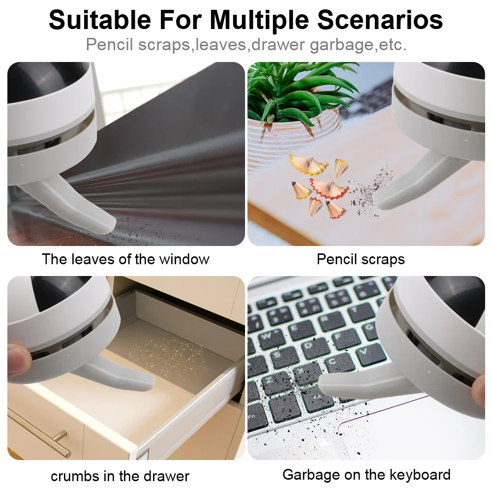 Mini Vacuum Cleaner Protable USB Charging Desktop Cleaner Table Sweeper With Clean Brush For Home Office Desk Dust Vacuum