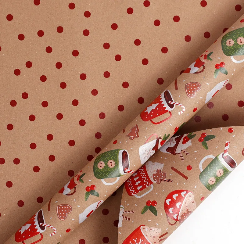 Christmas Gift Wrapping Paper Gift Wrapping Paper Christmas Trees Packaging Gift Paper Suitable for Birthdays and Festivals