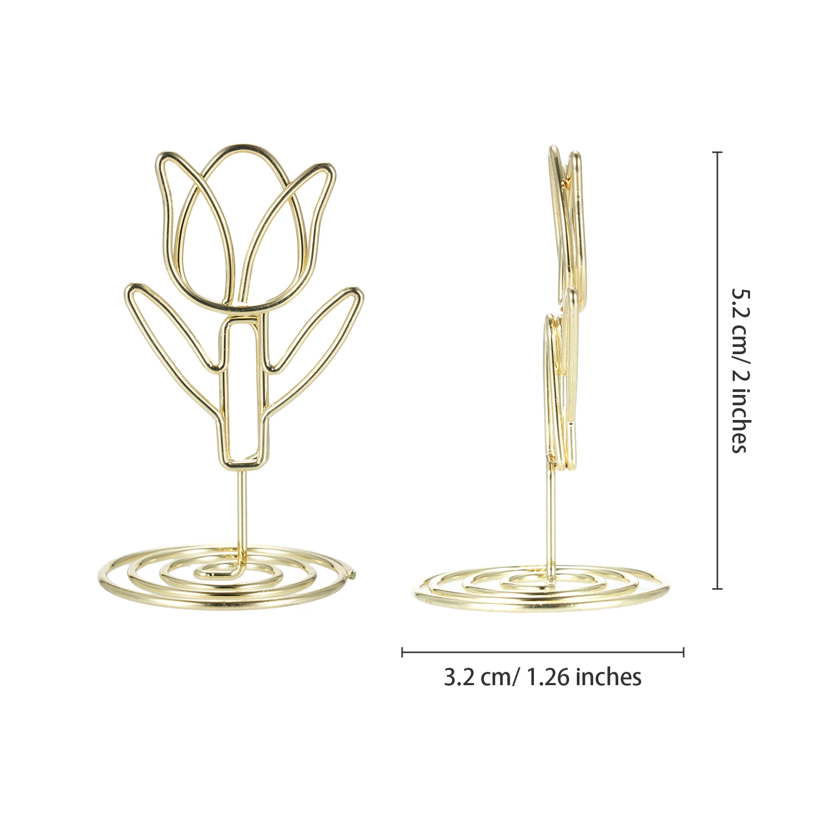 20 Pcs Table Number Holder Photo Clips Tulip Shaped Sign Stand Name Card for Centerpieces Wedding Birthday Party Home Decoration