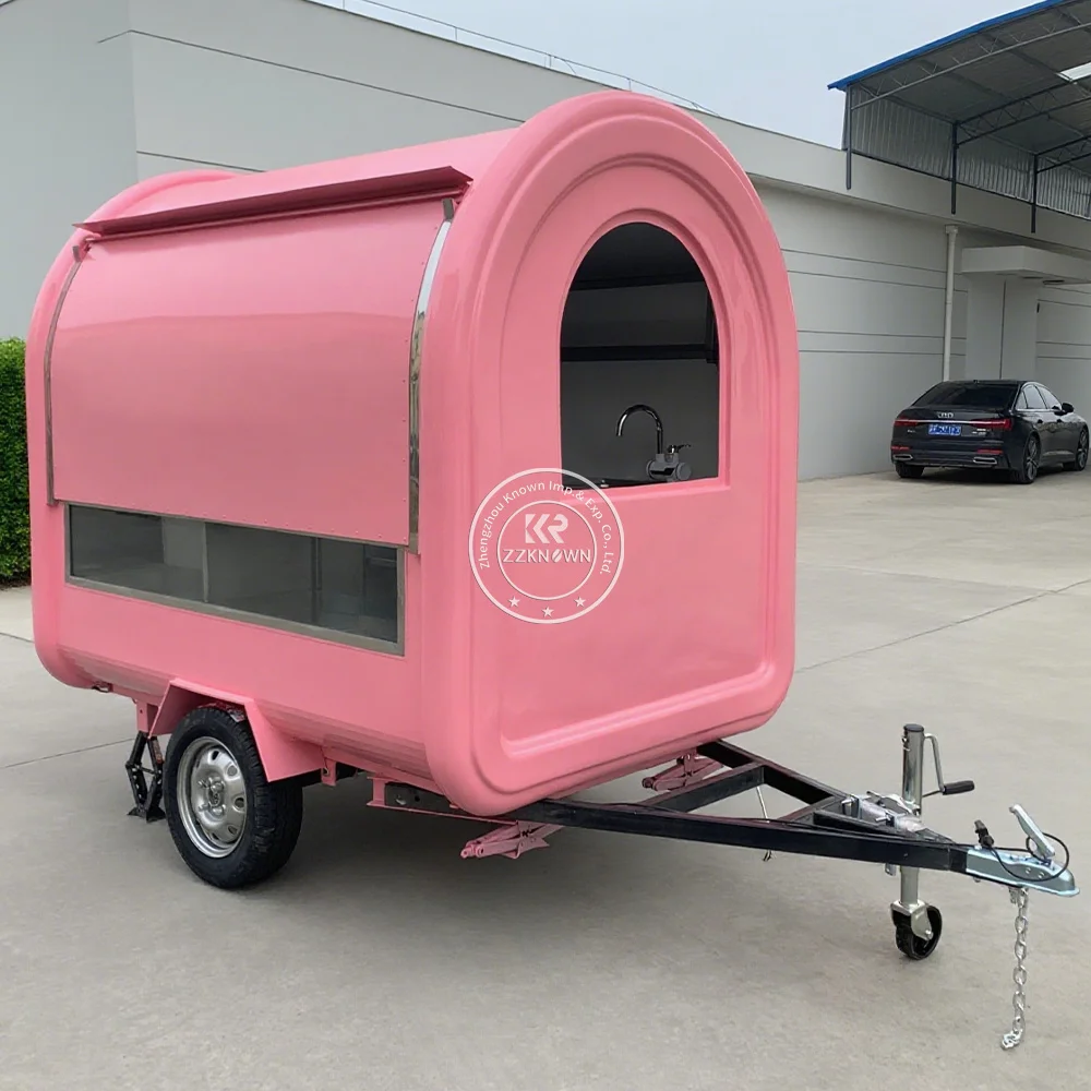 Customizable Outdoor Street Food Trailer Mobile Catering Trailer Coffee Ice Cream Cart Concession Food Truck Trailer With Full K