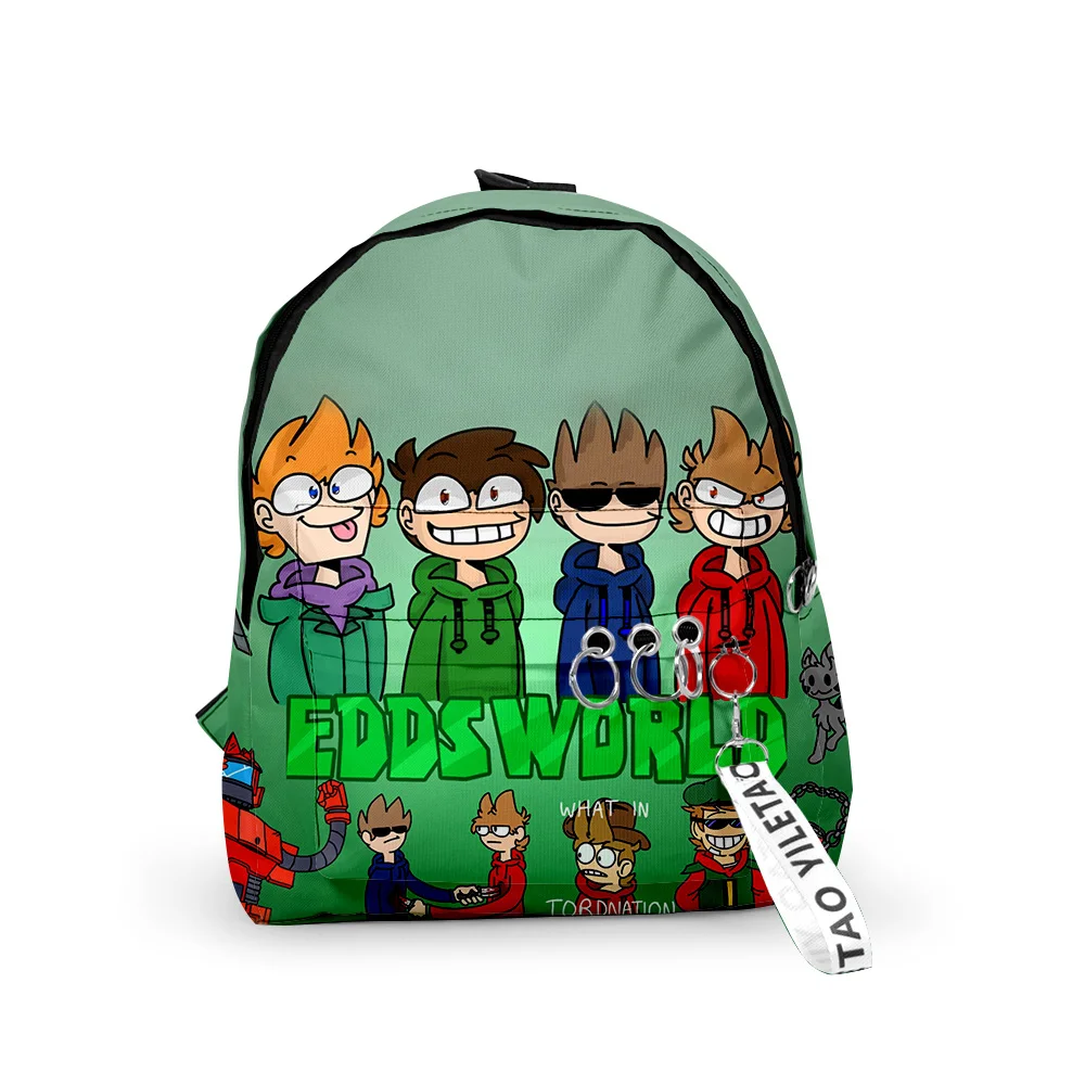 Eddsworld mochila para menino e menina, saco de escola com impressão 3d, oxford, impermeável, engraçado, bonito, popular, novidade