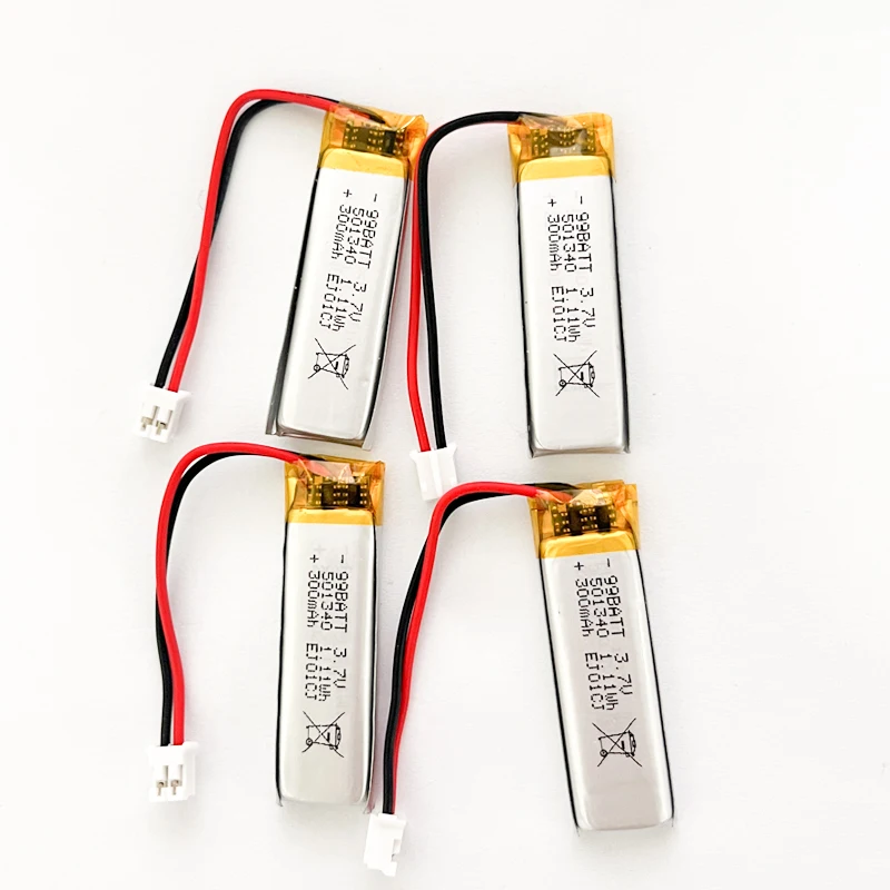4PCS 501340 3.7V 300mah Lipo Battery Lithium Ion Polymer Batteries for TWS Bluetooth Headset Point Reading Capacitive Pen Camera