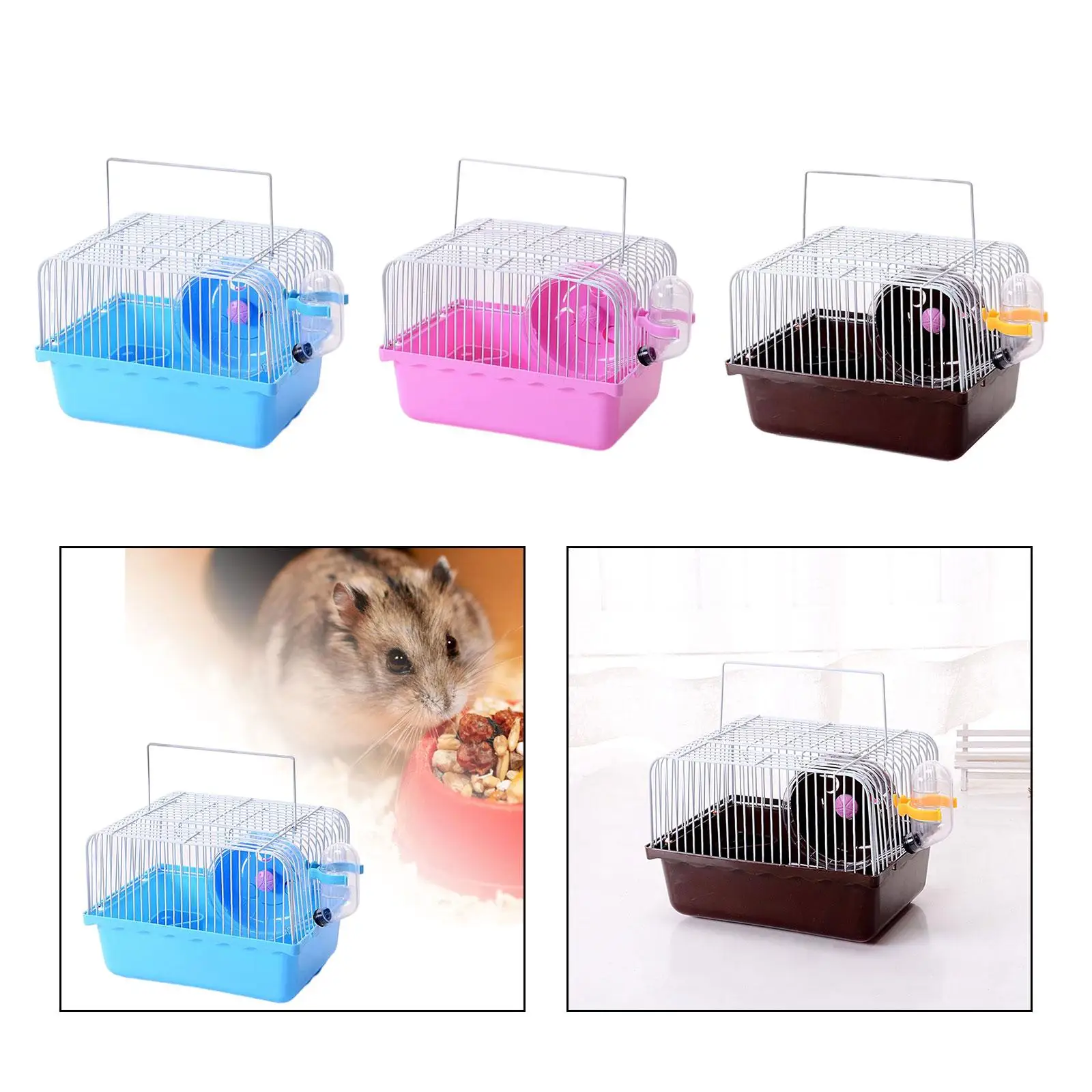 Jaula transportadora portátil para hámster con rueda de ejercicio - imagen 2