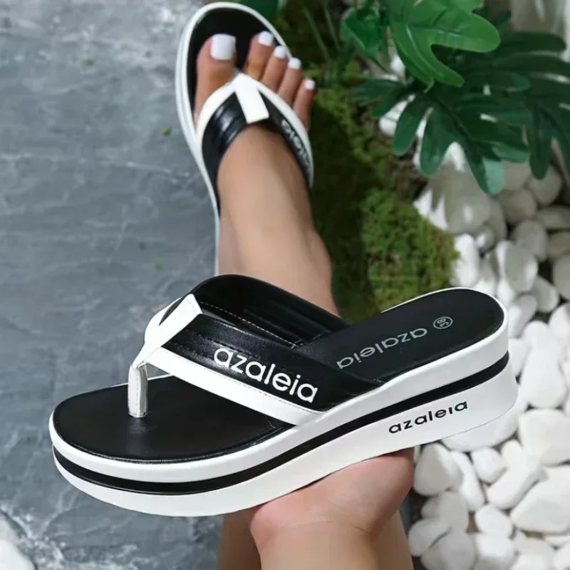 2024 New Women\'s Slippers Fashionable Flip Flop Designer Brand Wedge Sandals Women\'s Platform Shoes Summer Beach Shoes