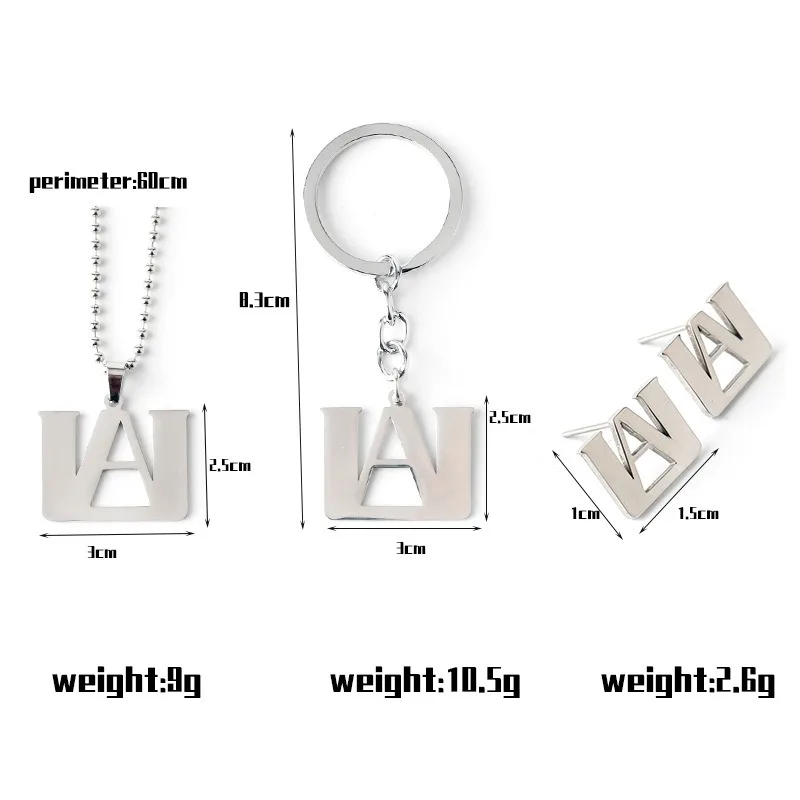 Izuku Midoriya Katsuki Bakugo Deku Popular Anime Peripheral Character Same Style A-line Stainless Steel Necklace Letter Keychain