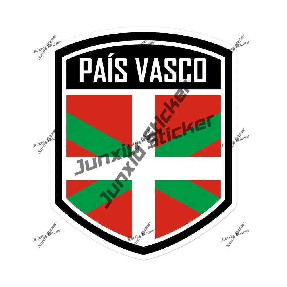 Pegatina con emblema de la bandera de País Vasco España. Tu patriotismo con calcomanías de alta calidad que cubren arañazos, accesorios duraderos e impermeables