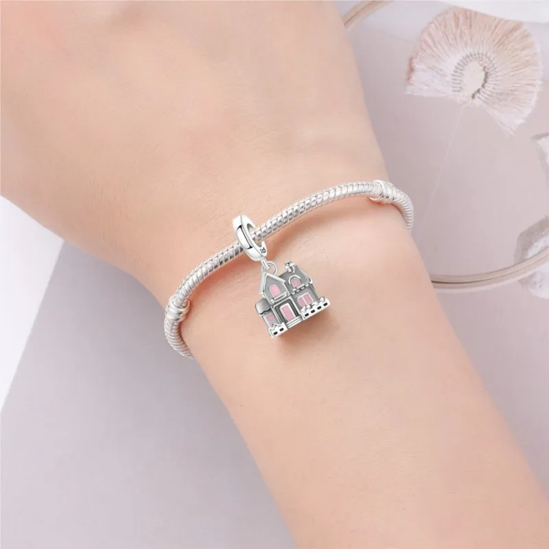 MISEFF 2025 925 Sterling Silber Armband Warmes Und Gemütliches Haus Charms Perlen Anhänger Für DIY Frauen Partei Schmuck Geschenk Machen