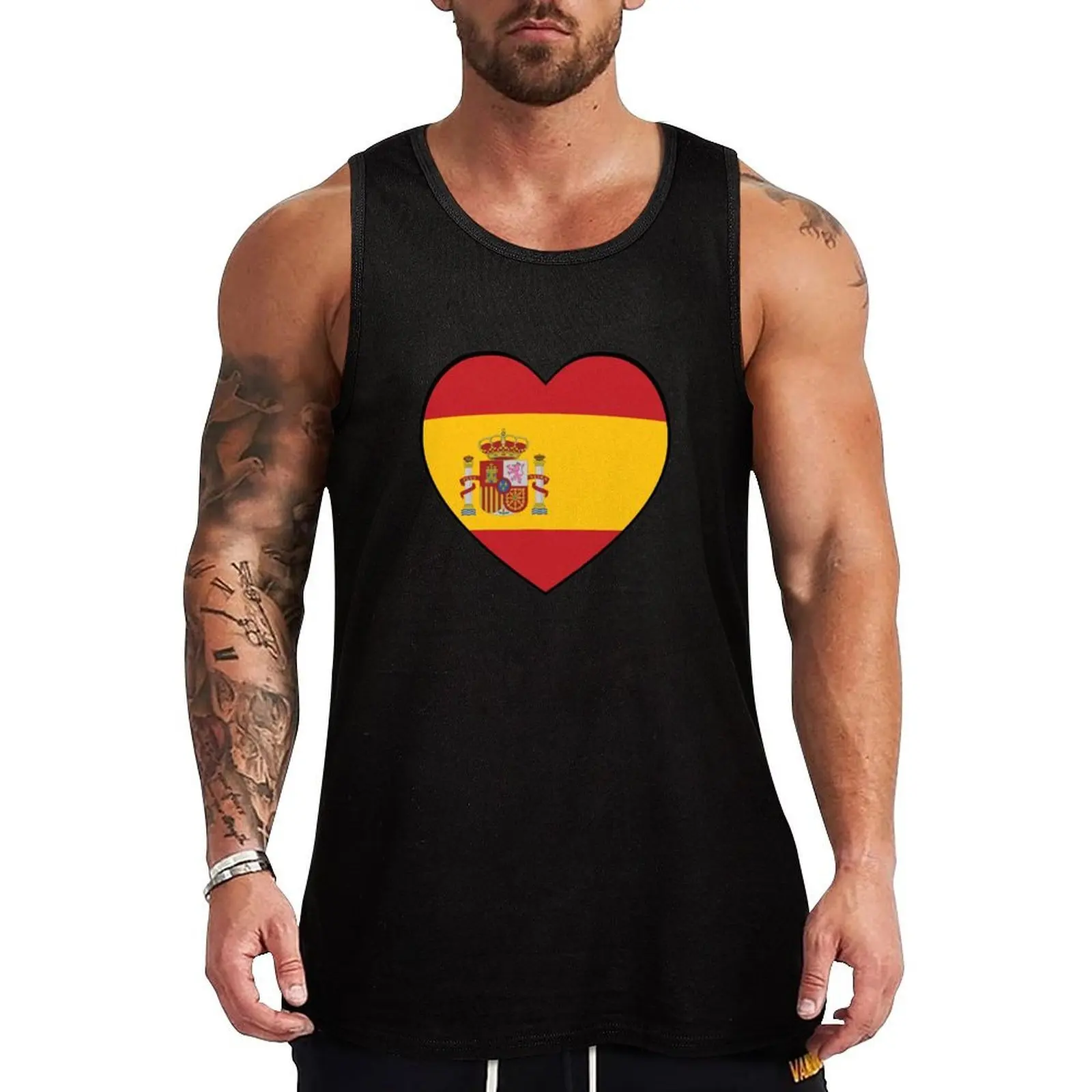 Spain Heart Tank Top Industrial Work Tank Top Durable Sleeveless Top