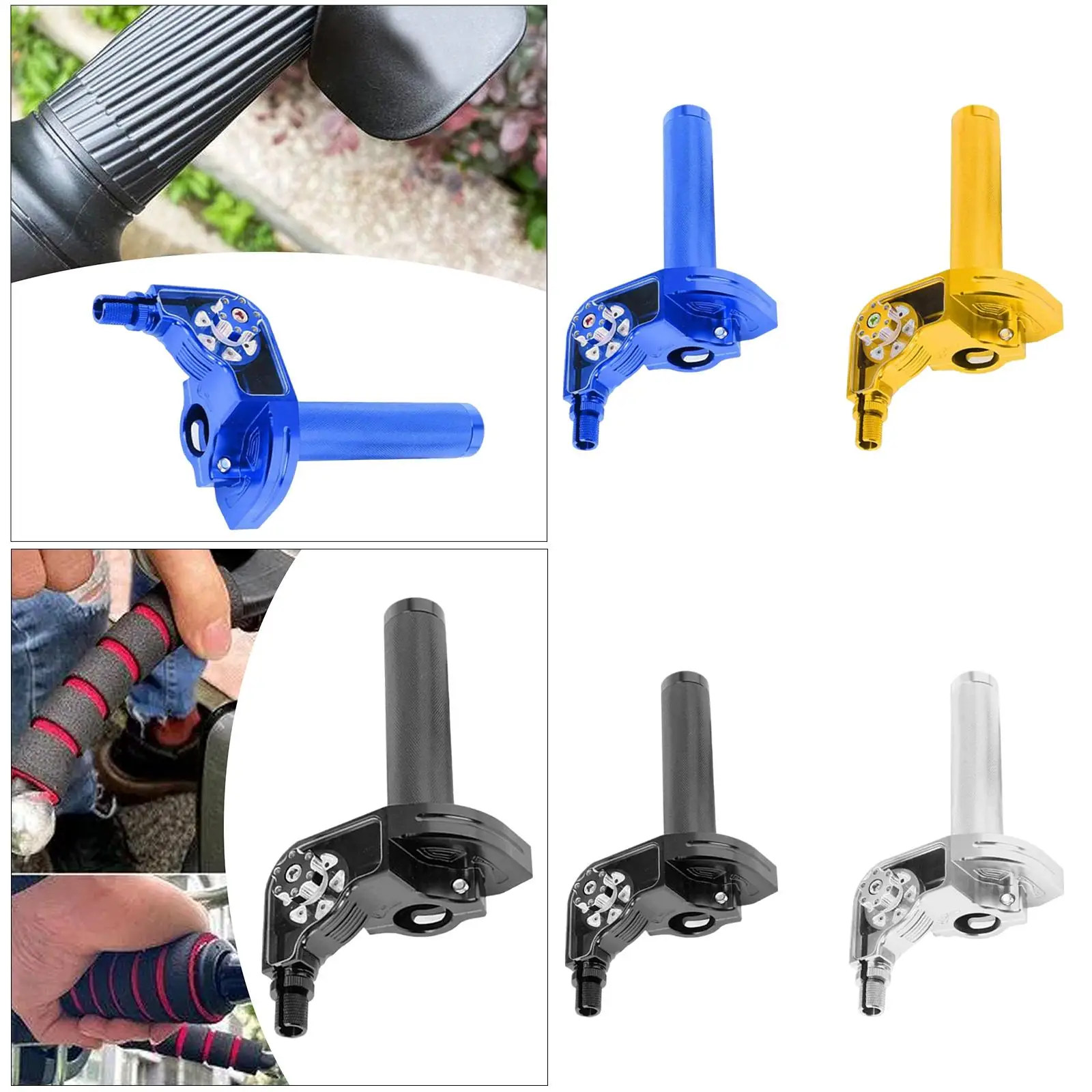 Motorcycle Throttle Grip CNC Spare Parts Easy Installation Professional Replaces Quick Twist 20cm for Motocross Motorbike