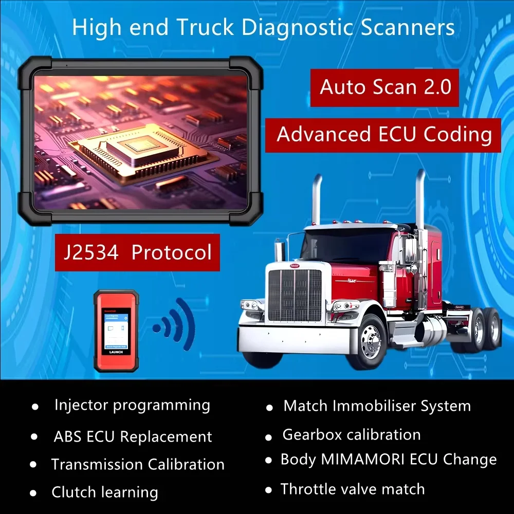 LAUNCH X431 V+ SmartLink HD Automotive Heavy duty truck Commercial Vehicle Diagnostic Scanner Diesel Machinery Bus Scan Tools