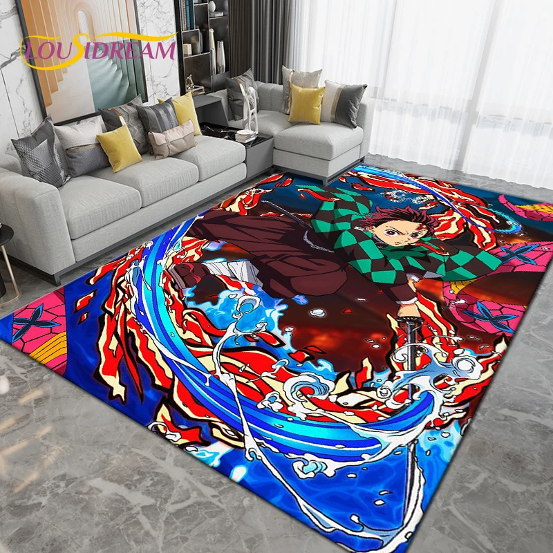 Cartoon Demon Slayer Area Rug Large,Carpet Rug for Living Room Children's Room Decoration,Kids Play Crawl Non-Slip Floor Mat - view 3