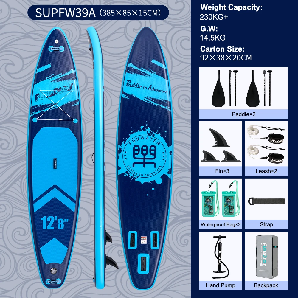 FunWater Opblaasbaar Stand Up Paddle Board Paddleboard Surfboard Surf Sup Board 320-385CM Antislip Watersport Paddle Board