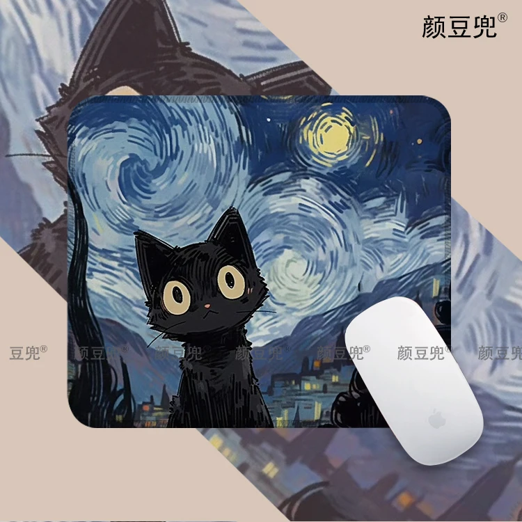 

Black Cat Japan Anime funny For Gaming Large And Small Size Mousepad Gamer Company Keyboard Mouse Mats Carpet Computer Mat