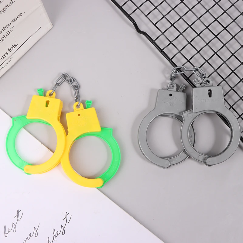 1Pair Handcuffs Toy Kids Role Play Footcuffs Props Party Drama Cosplay Police Cop Officer Costume Dress Up Playing Toys