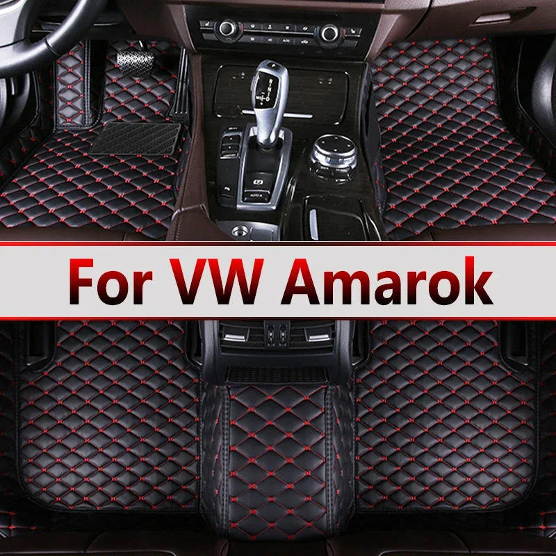 Car Mats For Volkswagen VW Amarok 2010~2022 Floor Rug Auto Interior Parts pet Pad Luxury Leather Mat Full Set  Accessories