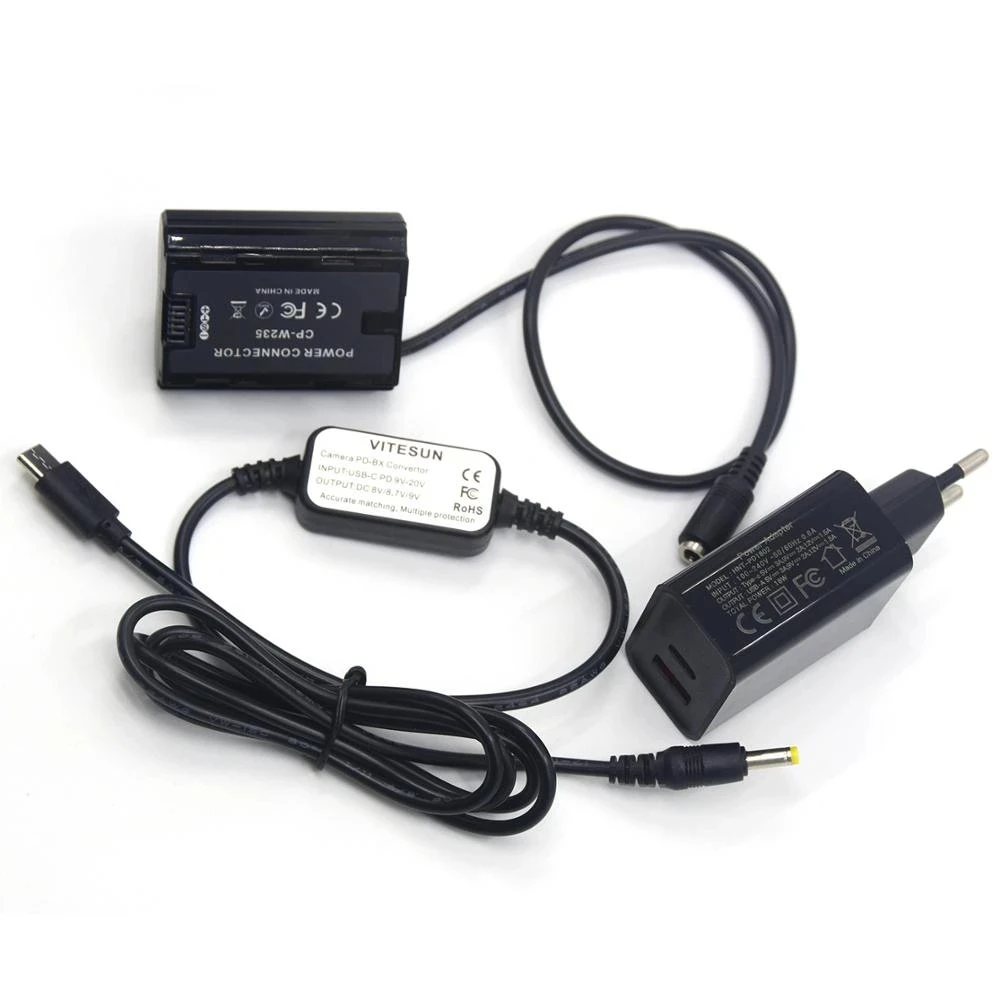 

Зарядный кабель USB Type-C + PD Charger + CP-W235 Манекен аккумулятора для цифровых фотоаппаратов Fujifilm X-T4 XT4T10 X-T2 X-A1 HS33 HS50 EXR