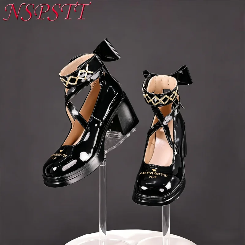 NSPSTT Wuthering Waves Denia Cosplay Leather Shoes Women For Anime Party